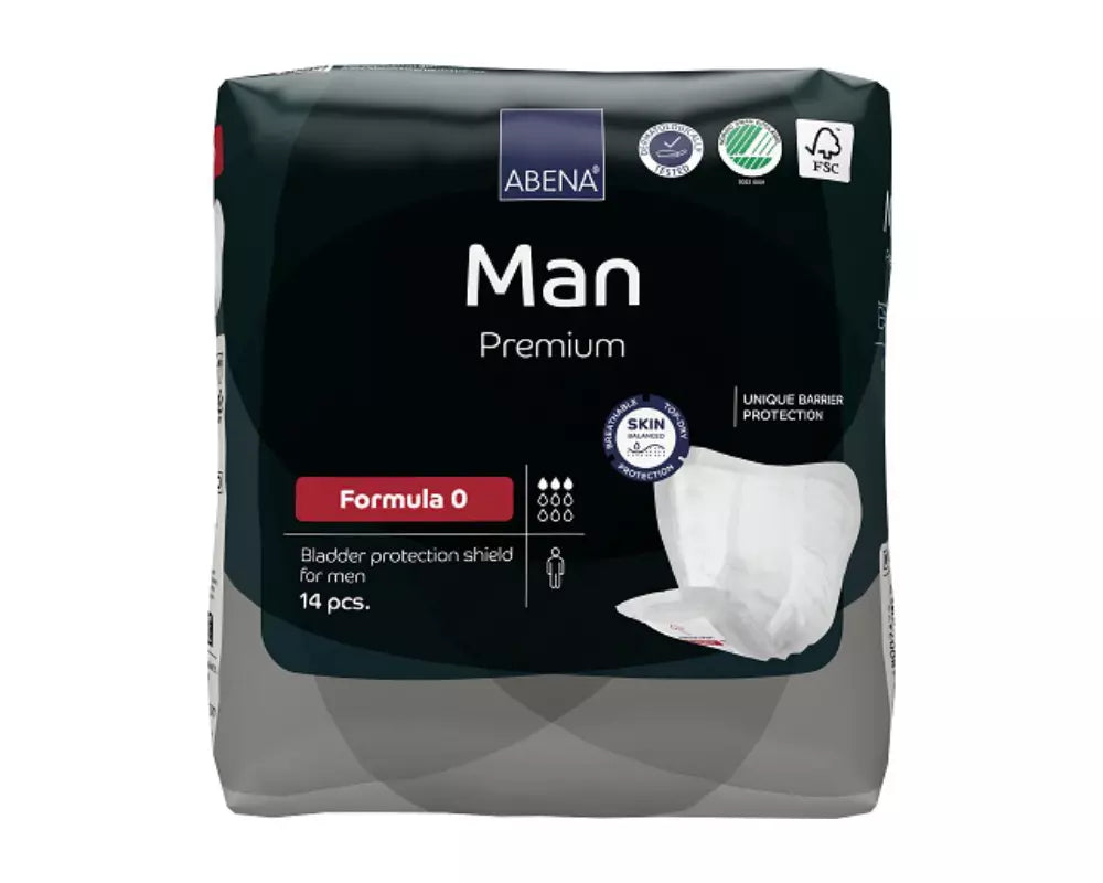 Abena - Protection urinaire anatomique homme - Man Formula - Niveau 0 - Sachet de 14 pièces