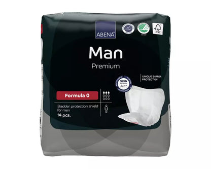 Abena - Protection urinaire anatomique homme - Man Formula - Niveau 0 - Sachet de 14 pièces