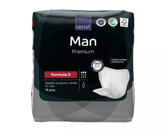 Abena - Protection urinaire anatomique homme - Man Formula - Niveau 0 - Sachet de 14 pièces