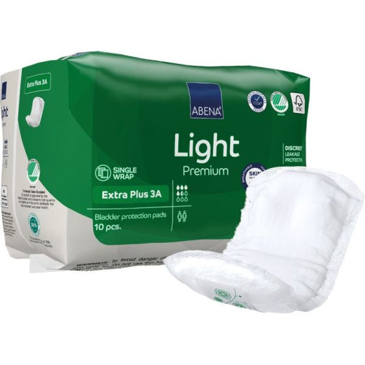 Abena - Protection urinaire anatomique Light Extra Plus 3A, Premium - Sachet de 10 pièces