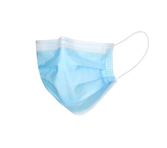 Masque chirurgical Type IIR  jetable avec élastique, 3 couches, non tissé, bleu, non stérile - Boite de 50