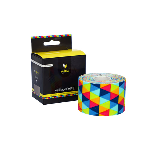 Zarys yellowTAPE Kinesiotape 5cm x 5m triangles arc-en-ciel - Vendu à l’unité