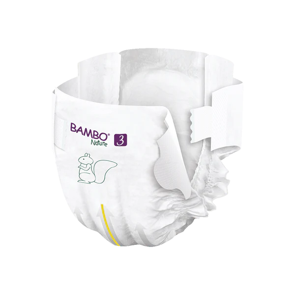 Bambo Nature - Couche bébé Taille 3 Midi paquet haut (4-8kg) - Sachet de 52 pièces