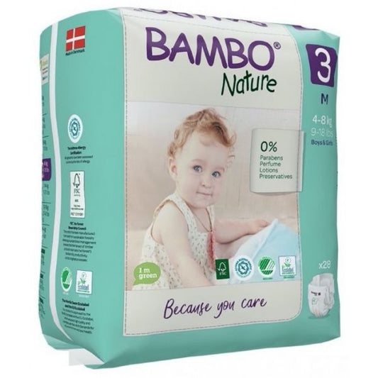 Bambo Nature - Couche bébé Taille 3 Midi (4-8kg) - Carton de 6 sachets de 28 pièces