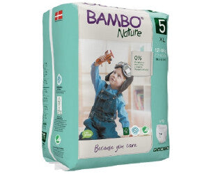 Bambo Nature - Couche bébé Taille 5 Junior (12-18kg) - Carton de 6 sachets de 22 pièces