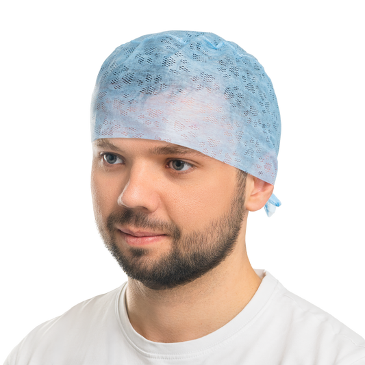 Zarys previoMedical - Calot chirurgical avec attaches SOL, non stérile - Carton de 6 conditionnements de 100