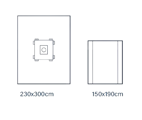 Champ d'extrémité stérile standard plus  avec fenestration élastique renforcée Ø7cm 230cmx300cm - 1 kit