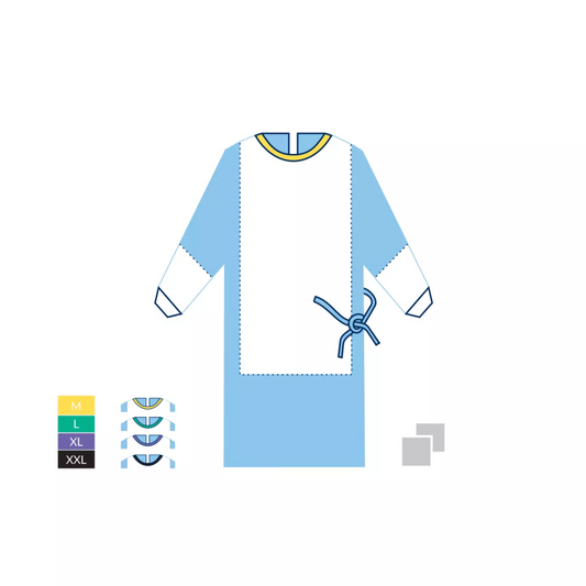 Casaque chirurgicale confort plus + 2 serviettes absorbantes - Stérile