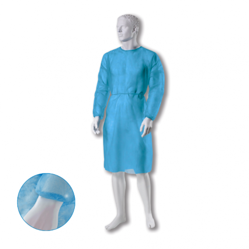 Blouse de protection médicale non tissée avec poignets élastiques - 10 pièces