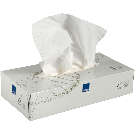 Abena - Mouchoir 2 plis blanc - Carton de 40 boites de 100 feuilles