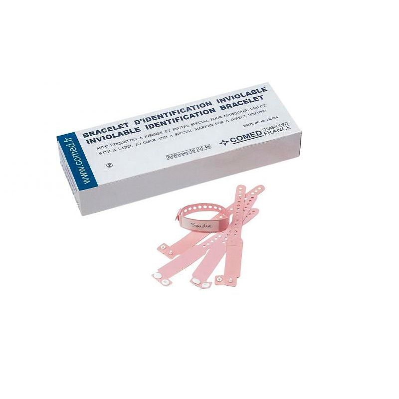 Comed - Bracelets d'identification pour patient - Boite de 100 pièces