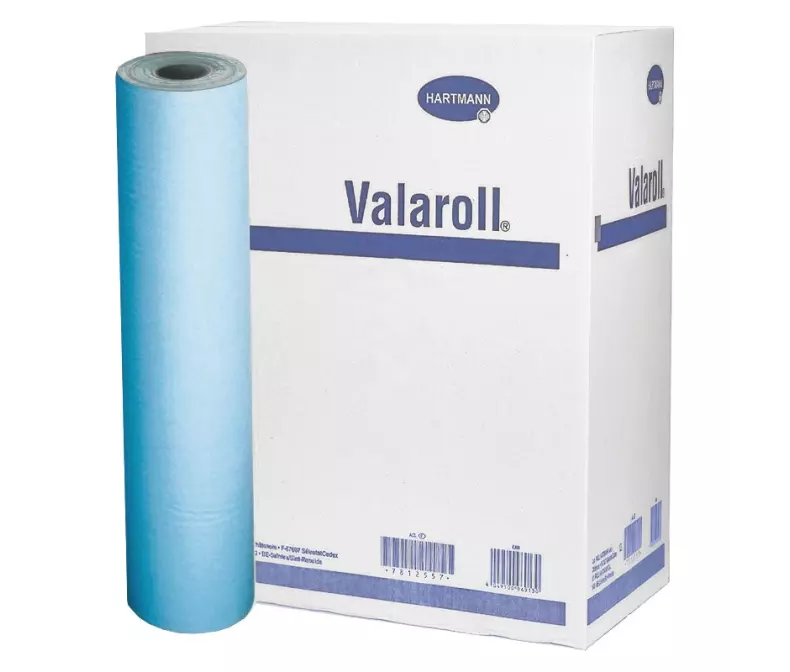 HARTMANN - ValaRoll - Drap d'examen Bleu plastifié 50 x 38 cm - 180 FTS - Lot de 6 Rouleaux