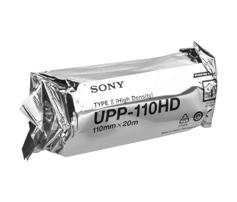 Papier thermique Brillant UPP 110HD brillant - 110 mm X 20 m - Boite de 10 rouleaux