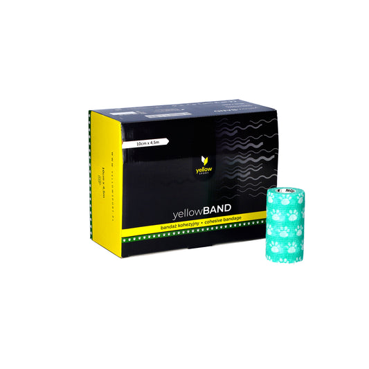 Zarys yellowBAND - Bandage cohésif, non stérile 10cm x 4,5m pattes vertes - Boîte de 12 unités