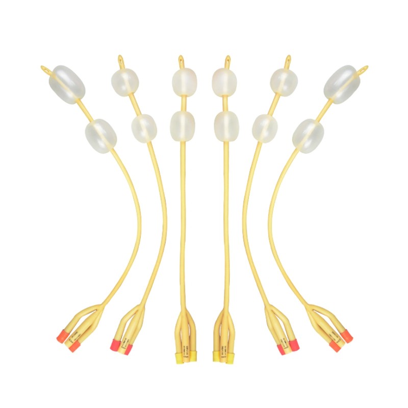 Sonde foley urinaire en 3 voies avec valve en plastique - 10 Pièces