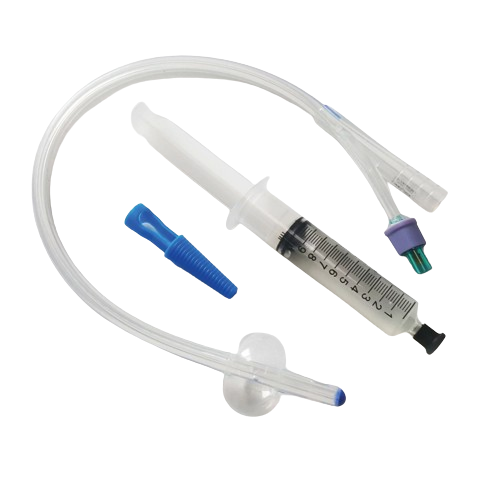 Sonde foley urinaire en 2 voix avec valve en plastique