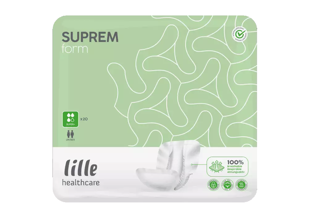 LILLE - Protection urinaire anatomique suprem Form - Super plus - Sachet de 20 pièces