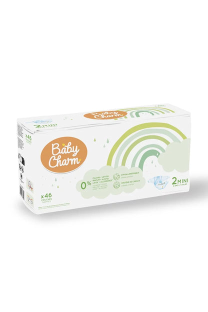 BabyCharm - Couche Bébé Taille 2 Mini (4-6kg) - Sachet de 46 pièces