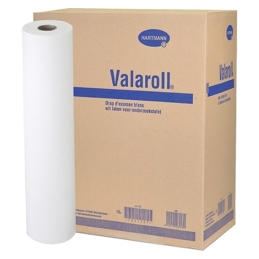HARTMANN - ValaRoll - Drap d'examen gaufré blanc 50 x 35 cm - 135 FTS - Lot de 12 Rouleaux