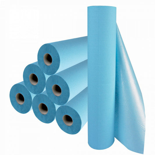 Abena - Drap d'examen bleu plastifié - Lot de 6 rouleaux