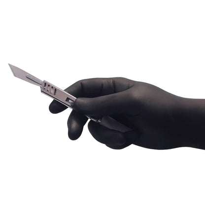 Gants d'examen en nitrile noir - Non poudrés - Non stériles - Boite de 100 pièces