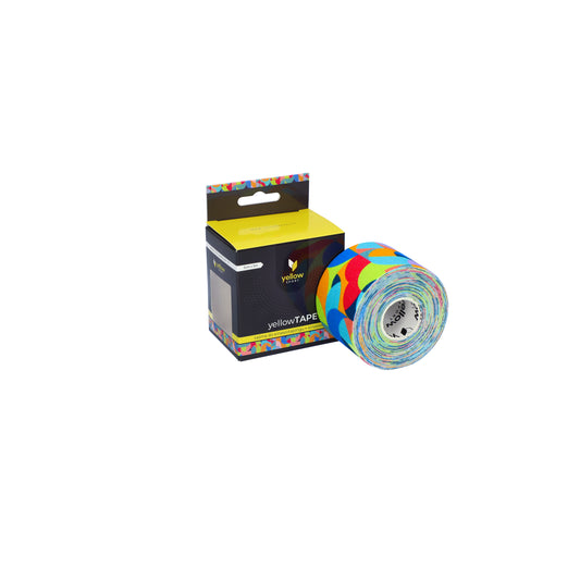 Zarys yellowTAPE Kinesiotape, non stérile 5 cm x 5 m abstrait arc-en-ciel - Vendu à l’unité