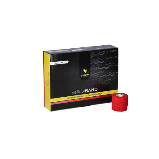 Zarys yellowBAND - Bandage cohésif, non stérile 5cm x 4,5m rouge - Boîte de 12 unités