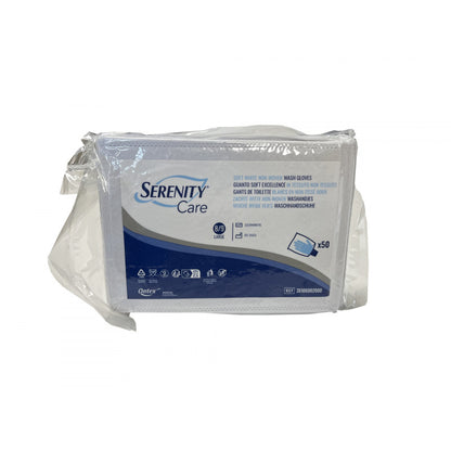 Ontex - Gants de toilette  molletonné 75g/m² Serenity Care - Boite de 50 pièces