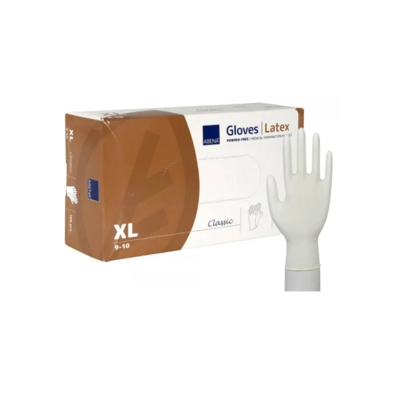 Abena - Gants d'examen latex non poudrés 240mm naturel - Boite de 100 pièces