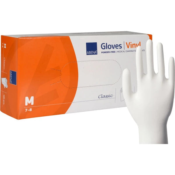 Abena - Gants d'examen vinyle non poudrés 240 mm transparents - Boite de 100 pièces