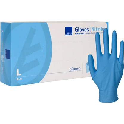 Abena - Gants d'examen nitrile en bleu non poudrés 240mm - Classic