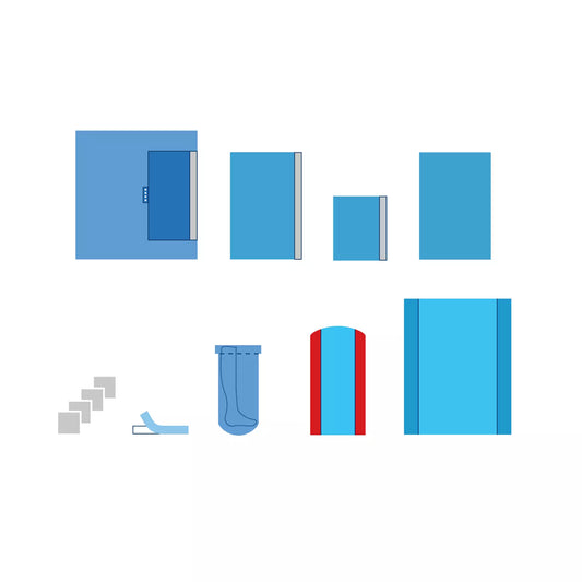 Kit de gynécologie avec champs adhésifs renforcés, champs sans adhésif, serviettes absorbantes, ruban OP, couvre membres, housse mayo renforcée et housse de table renforcée - 1 kit