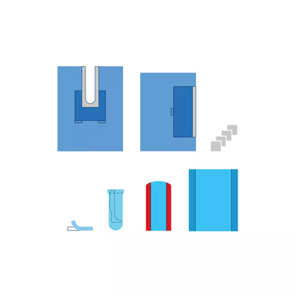 Set de Chirurgie de la hanche stérile avec champs U-split adhésif, champ renforcé, serviettes absorbantes, ruban OP, couvre membres, housse mayo et housse de table - 1set