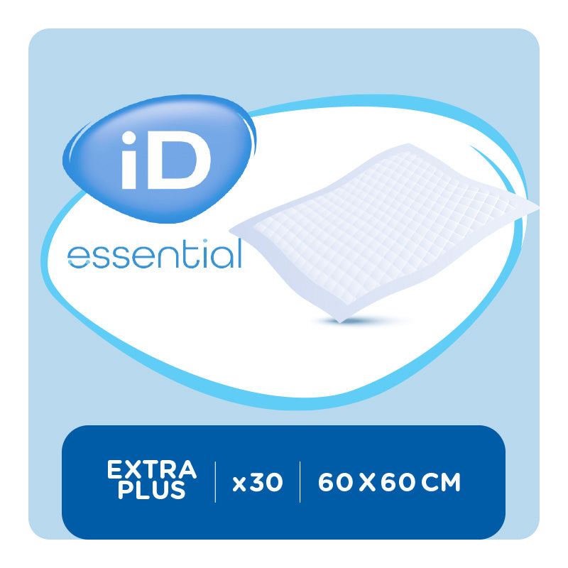 Ontex - Alèse absorbante iD Essential Underpads Extra Plus 60x60 - Sachet de 30 pièces