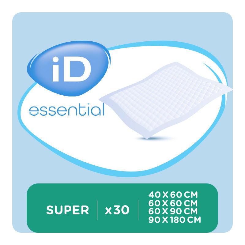Ontex - Alèse absorbante iD Essential Underpads Super 60x60 - Sachet de 30 pièces