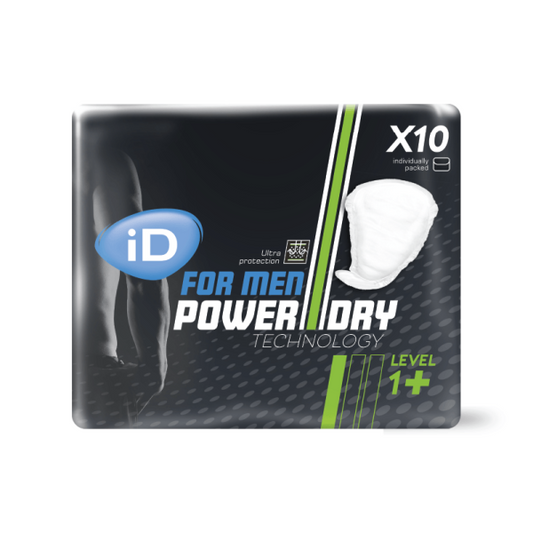 Ontex - Protection urinaire homme iD For Men Niveau 1+ - Sachet de 10 Pièces