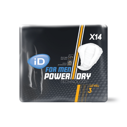 Ontex - Protection urinaire homme iD For Men Niveau 3 - Sachet de 14 Pièces