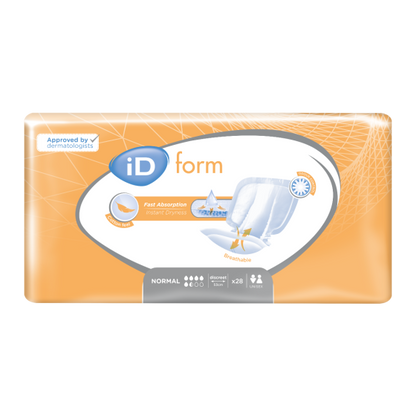 Ontex - Protection urinaire anatomique iD Form Normal - Carton de 4 sachets de 28 pièces