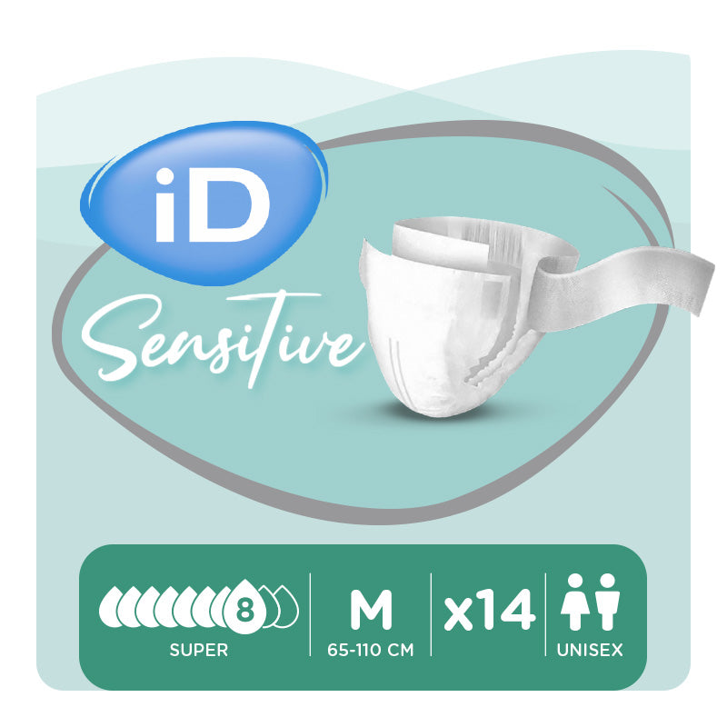 Ontex - Protection urinaire avec ceinture iD Sensitive Belt Super M - Sachet de 14 pièces