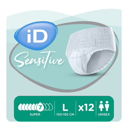 Ontex - Culotte absorbante iD Sensitive Pants Super L - Sachet de 12 pièces