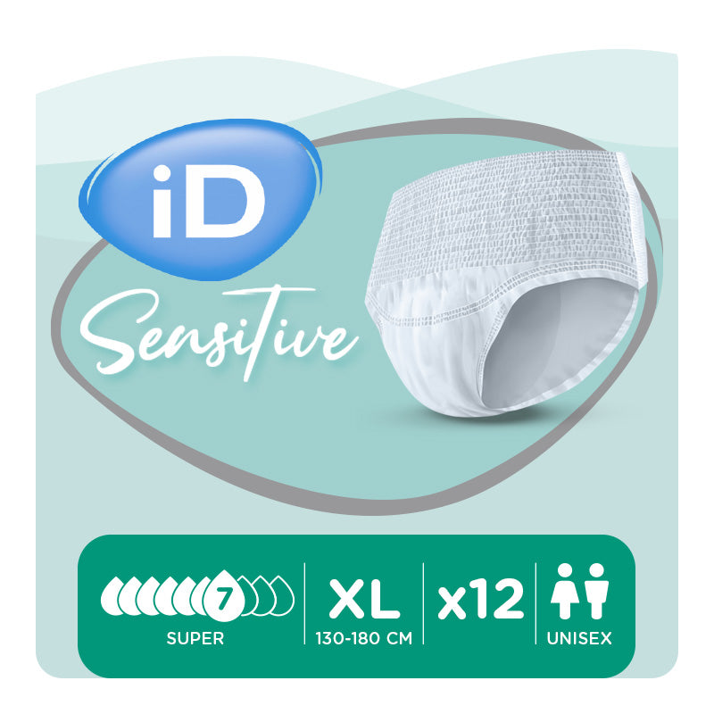 Ontex - Culotte absorbante iD Sensitive Pants Super XL - Sachet de 12 pièces