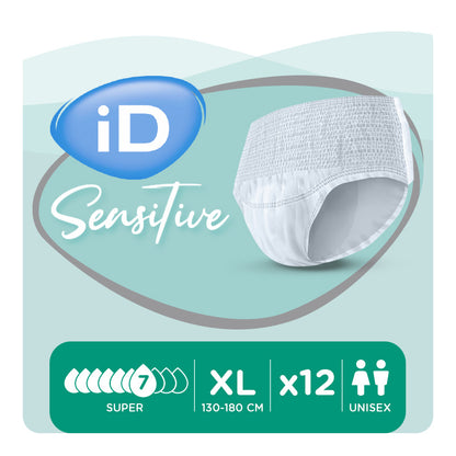 Ontex - Culotte absorbante iD Sensitive Pants Super XL - Sachet de 12 pièces