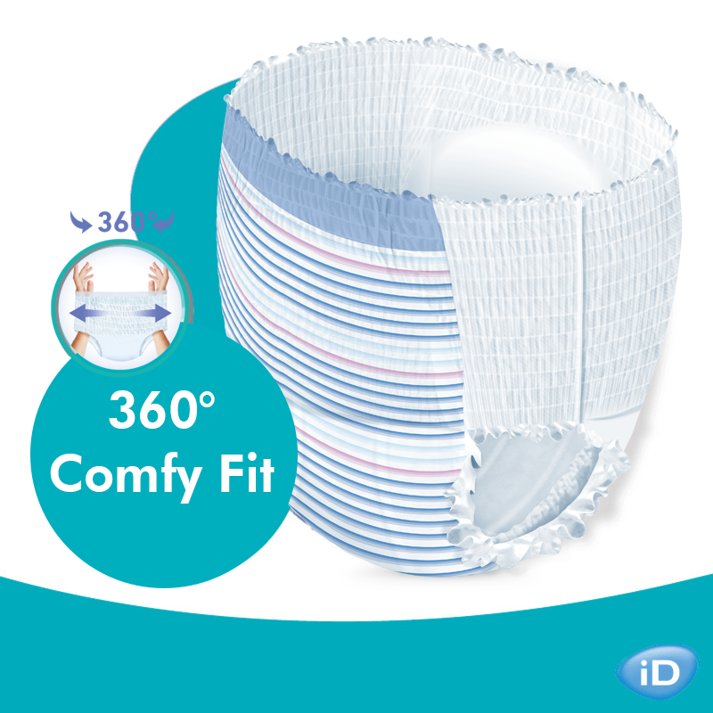 iD Comfy Junior Pants 4-7 ans – Protection absorbante confortable et discrète pour enfants - Sachet de 14 pièces