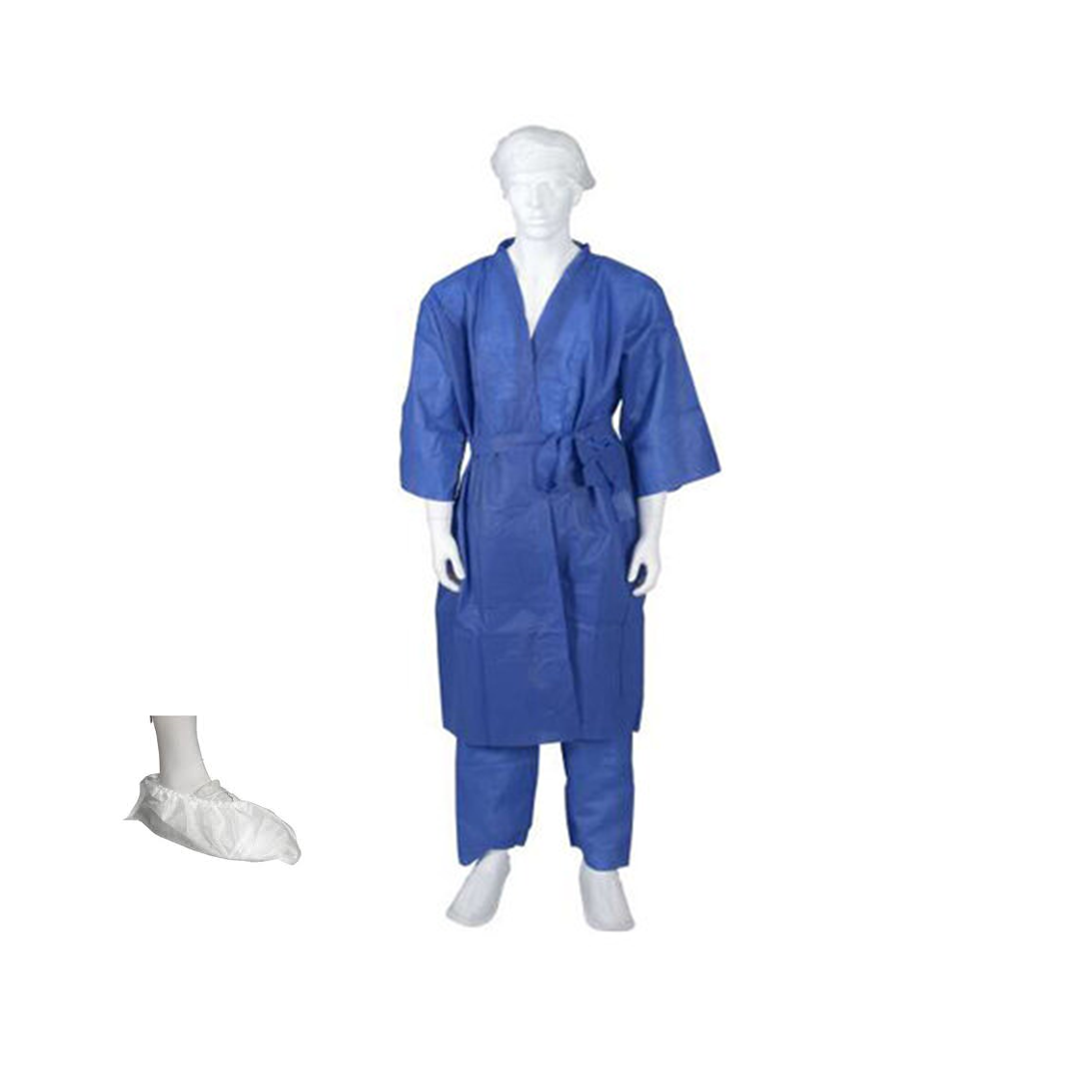 Abena - Kit ambulatoire adulte avec charlotte, peignoir, pantalon, chaussons et sur chaussures  - 25 kits