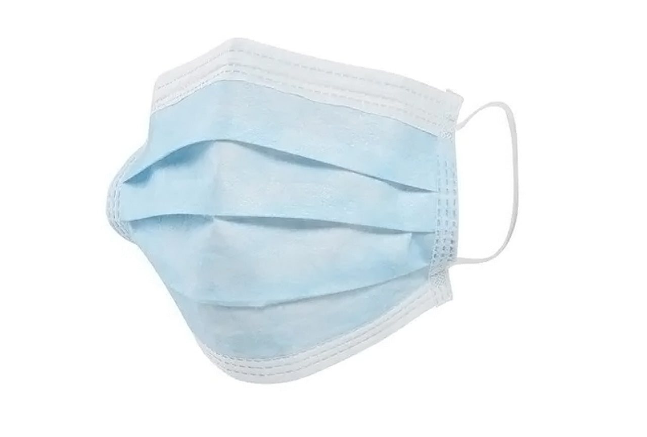 Abena - Masque chirurgical Type IIR, 3 plis avec attaches élastiques auriculaires, fabriqué en France - Carton de 16 boites de 50 pièces