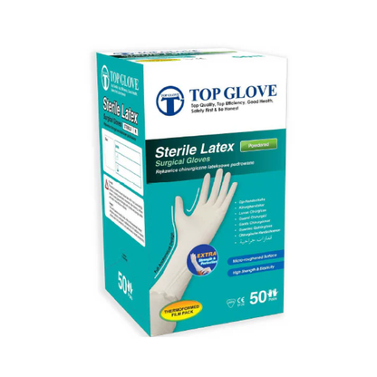 TOP GLOVES - Gants chirurgicaux stériles en latex poudrés - 50 paires