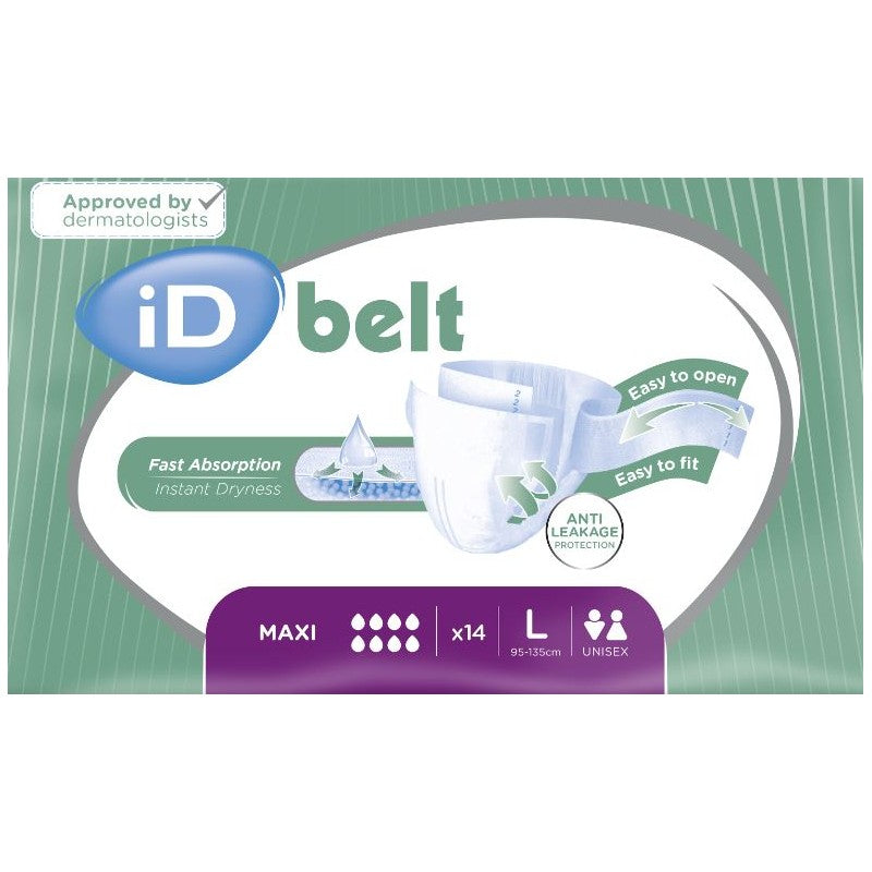 Ontex - Couches adultes à ceinture ID Belt Maxi - Sachet de 14 pièces