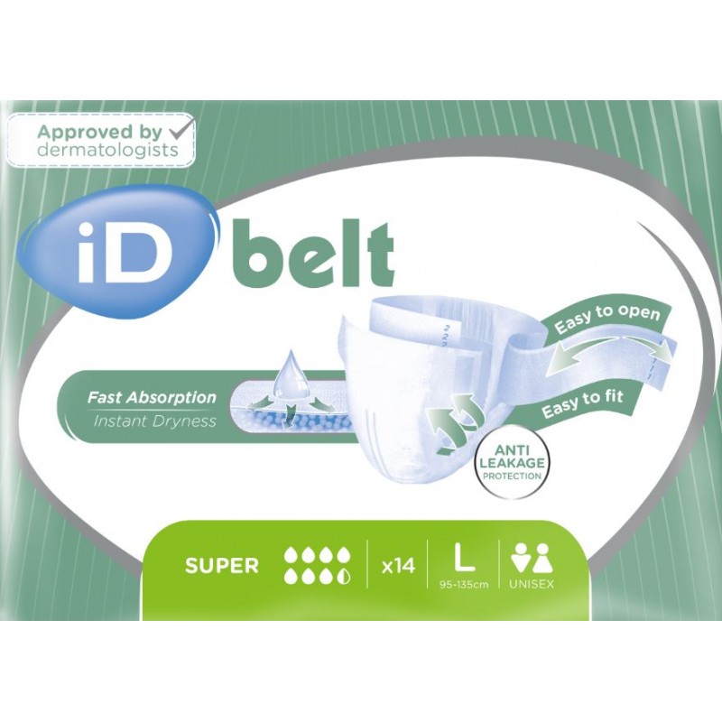 Ontex - Couches adultes à ceinture ID Belt Super - Sachet de 14 pièces