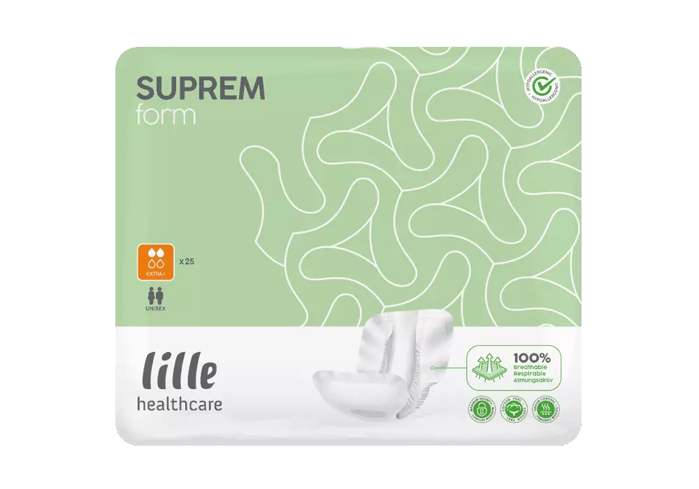 LILLE - Protection urinaire anatomique suprem Form - Extra plus - Carton de 4 sachets de 25 pièces