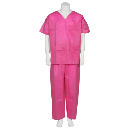 Abena - Pyjama de bloc classic avec manches courtes en SMS 43g/m² en rose